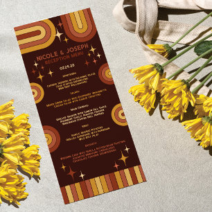 Menu Typographie audacieuse de Retro 70's Rainbow Arch