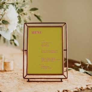 Menu Typographie audacieuse Pink Jaune moderne minimali