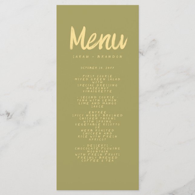 Menu Typographie d'écriture manuscrite rouge rose Retro (Devant)