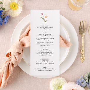 Menu Typographie minimaliste Élégante Tulipe Floral Mar
