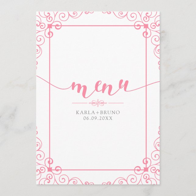 Menu Typographie Moderne Avec Cadre Vintage (Devant)