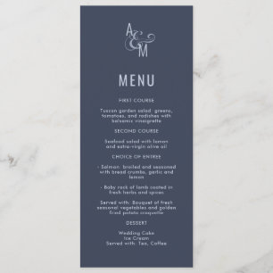 Menu Typographie monographique simple Gras Mariage mono