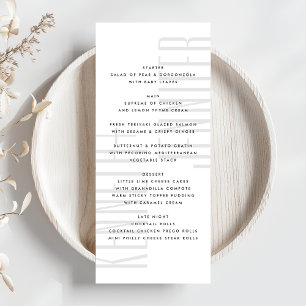 Menu Ultra LET'S EAT Modern Minimalist Mariage DÉTAILLÉ