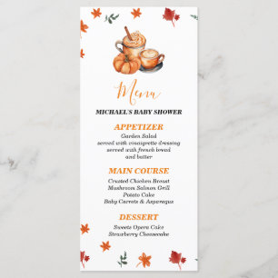 Menu Un Bébé brasse un Baby shower Citrouille Spice Cof