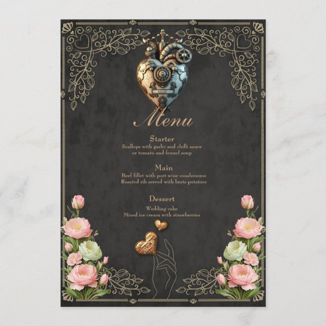 Menu Un coeur steampunk impressionnant (Devant)
