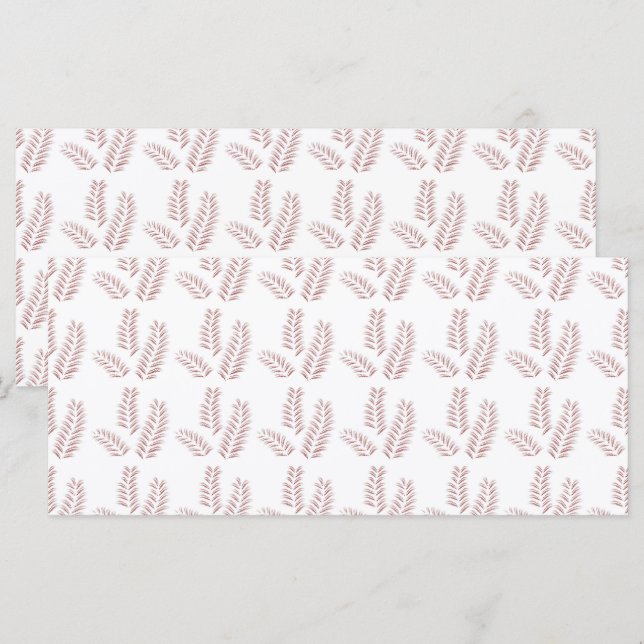 Menu un fond blanc avec des feuilles roses dessus (Devant / Derrière)