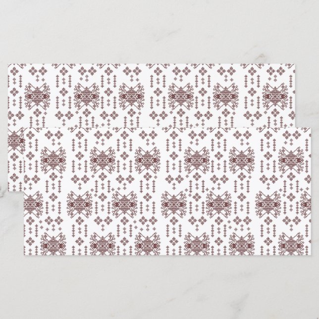 Menu un fond blanc avec un motif rouge dessus (Devant / Derrière)