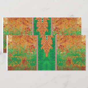 Menu un tableau représentant un champ vert avec une bor
