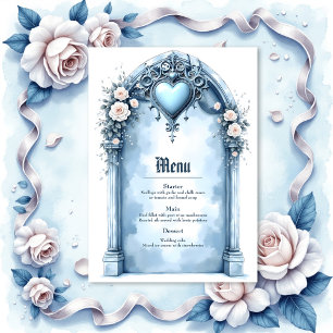 Menu Une arcade colorée bleu clair aux accents floraux,