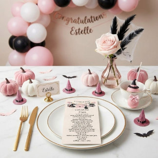Menu Une Fête Bébé Shower Rose Un Petit Boo Halloween