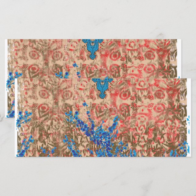 Menu une image d'une écharpe bleue et beige (Devant / Derrière)