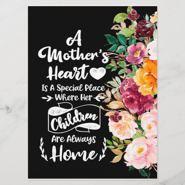 Menu Une mère est comme un cadeau de fleurs, cadeau de  (Devant)