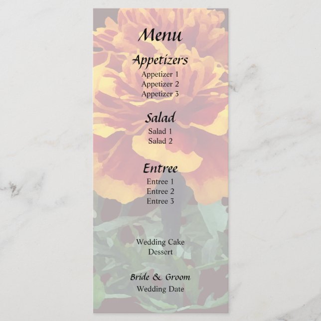 Menu Une Souci Orange avec des Pointes Jaunes (Devant)