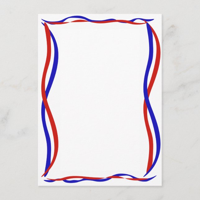 Menu Vagues Rouge Blanc et Bleu  (Devant)