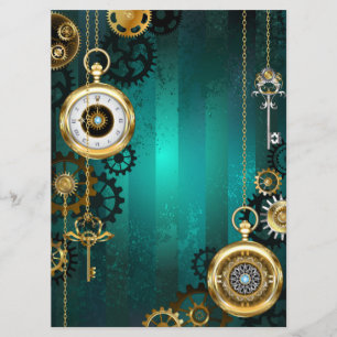 Menu Veille bijoux Steampunk sur un Arrière - plan vert