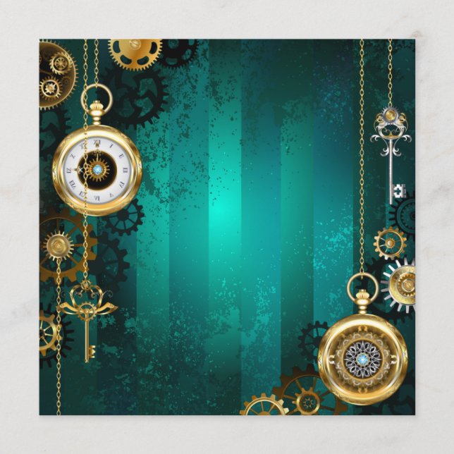 Menu Veille bijoux Steampunk sur un Arrière - plan vert (Devant)