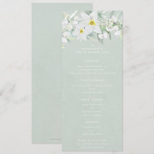 Menu Vert Blanc Flore Printemps Appartement 4 Parcours 