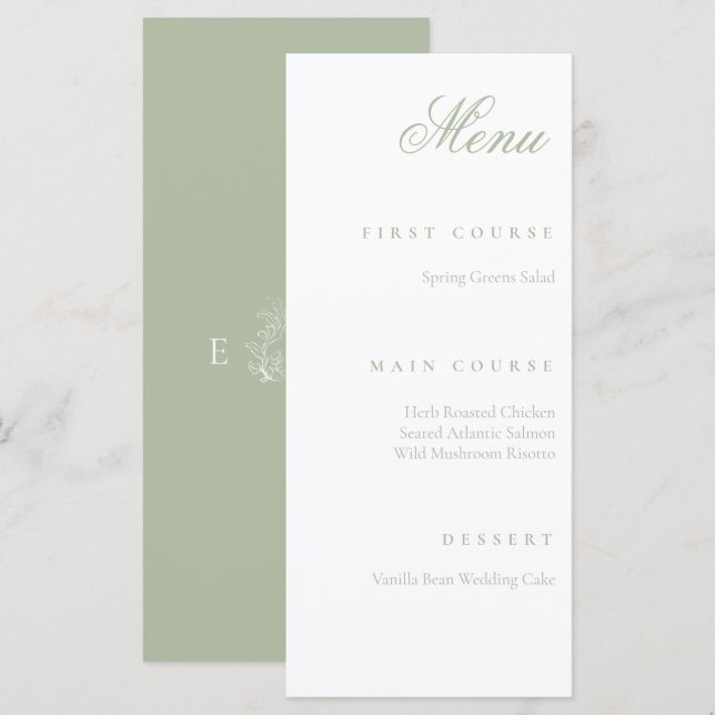 Menu vert sauge (Devant / Derrière)