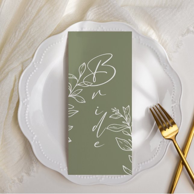 Menu Vert sauge Boho Fleur Places réservées (Créateur téléchargé)