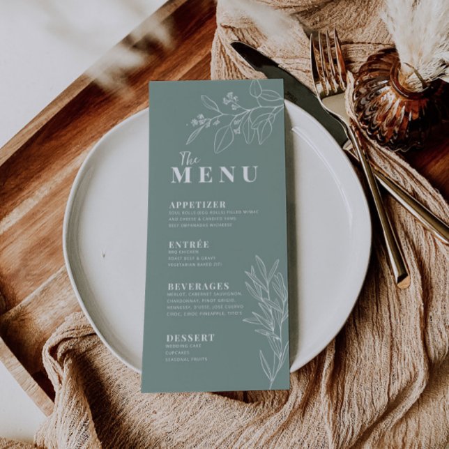 Menu Vert Sauge Floral (Créateur téléchargé)