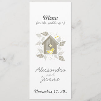 menu vertical jaune d'oiseaux à la maison