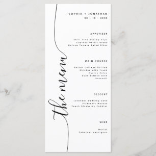 Menu Vertical Script Elegant Wedding Menu