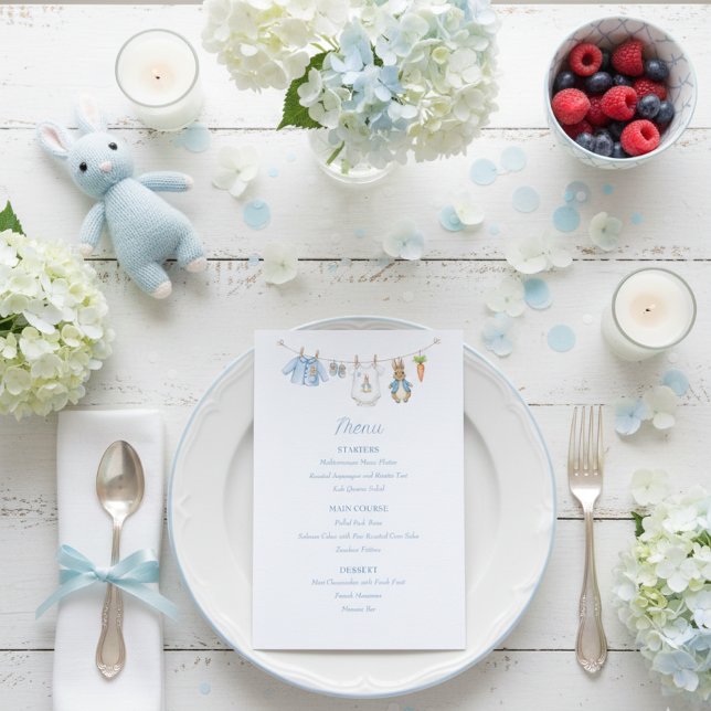 Menu Vêtements de bébé garçon lapin mignon sur un fil à (Créateur téléchargé)