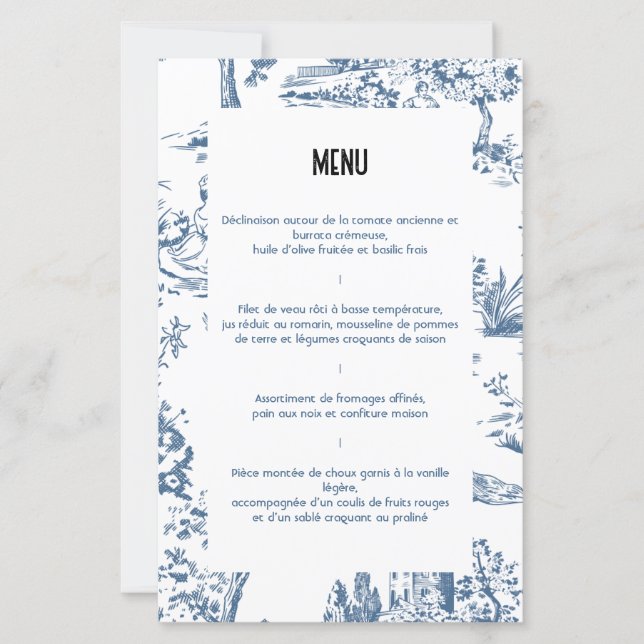 Menu Victoria (Devant)
