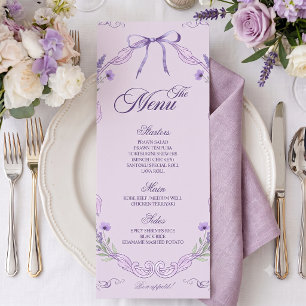 Menu Victorien Floral Pourpre Fantaisiste