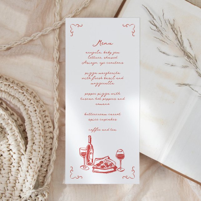 Menu Vin de pizza Funky manuscrit (Créateur téléchargé)