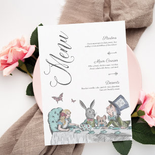 Menu vintage Alice in Wonderland Tea Party