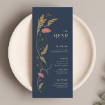 Menu vintage Art Nouveau Mariage<br><div class="desc">Ce menu Mariage de la Collection Art Nouveau présente un magnifique design floral vintage qui dégage une élégance moderne. Personnalisez-le avec vos détails facilement et rapidement. Appuyez simplement sur le bouton "customiser" pour réorganiser et formater le style et le placement du texte.</div>