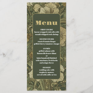 Menu Vintage Floral Art Nouveau Mariage
