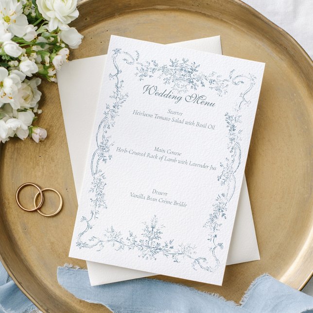 Menu Vintage French Blue Wedding Frame (Créateur téléchargé)