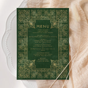 Menu vintage Livre vert or Mariage