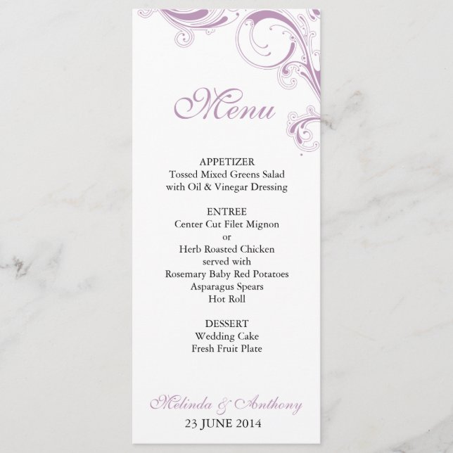 Menu Violet Flèche de Filigree (Devant)