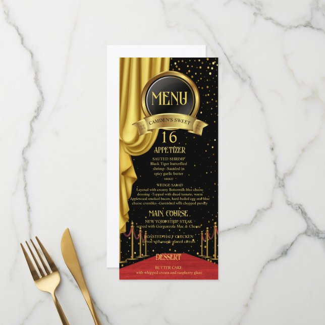 Menu VIP, Anniversaire sur Tapis Rouge, Anniversaire Ho (Devant/Arrière en situation)
