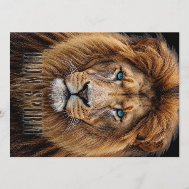 Menu Visage majestueux de lion aux yeux bleus | Faune A (Devant)