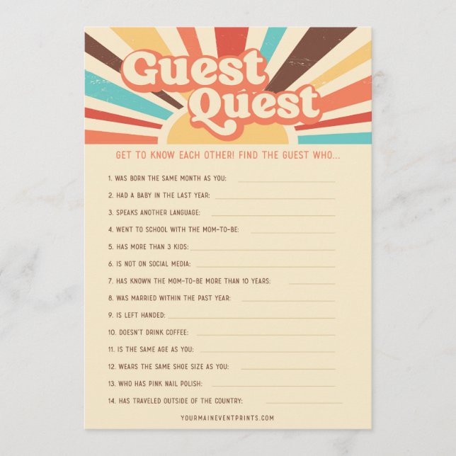 Menu Voici Les Jeux De Baby shower Fils (Devant)