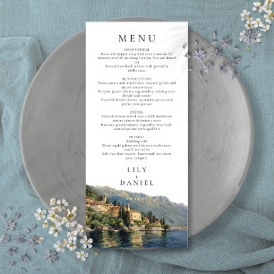 Menu Watercolor Lake Côme Italie Destination Mariage