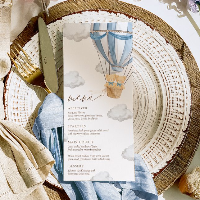 Menu We Can Bearly Wait Twins Baby Shower  (Créateur téléchargé)