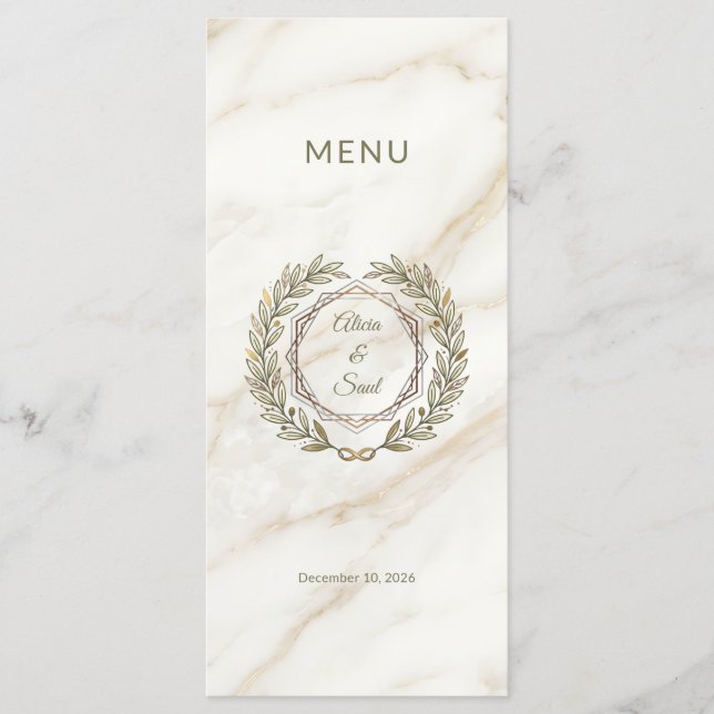 Menu Wedding Marble and Laurel / Boda Mármol y Laurel (Devant)