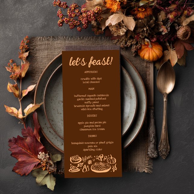Menu Whimsgiving Friendsgiving Holiday CUSTO (Whimsical Thanksgiving Friendsgiving Holiday CUSTO Menu
)