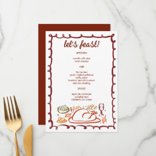 Menu Whimsgiving Friendsgiving HolidayCUSTOM