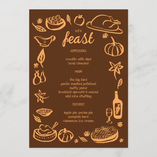Menu Whimsgiving Friendsgiving HolidayCUSTOM (Devant)