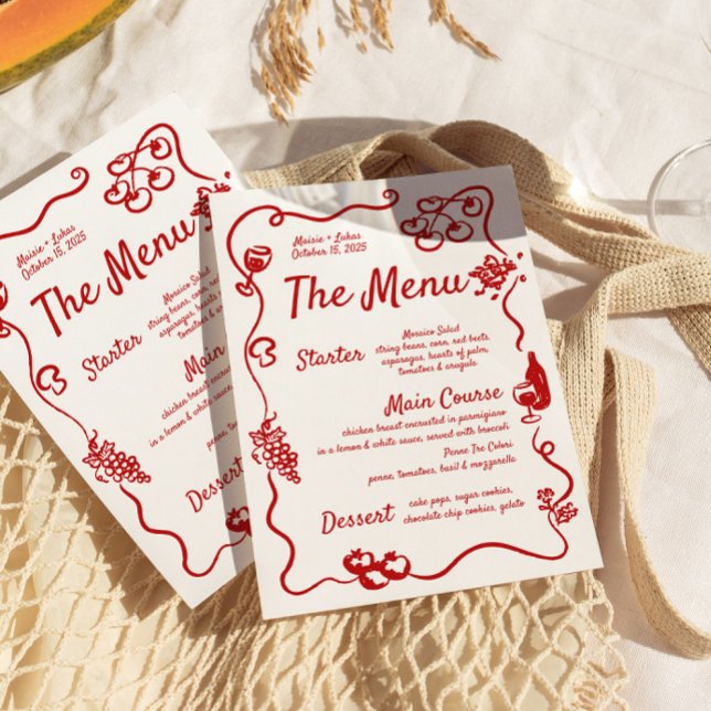 Menu Whimsical Bordure Wavy Illustré à la main (Créateur téléchargé)