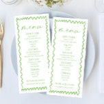 Menu Whimsical Citrus Green Wavy Border Wedding<br><div class="desc">This is a Whimsical Citrus Green Wavy Border Wedding Menu.</div>