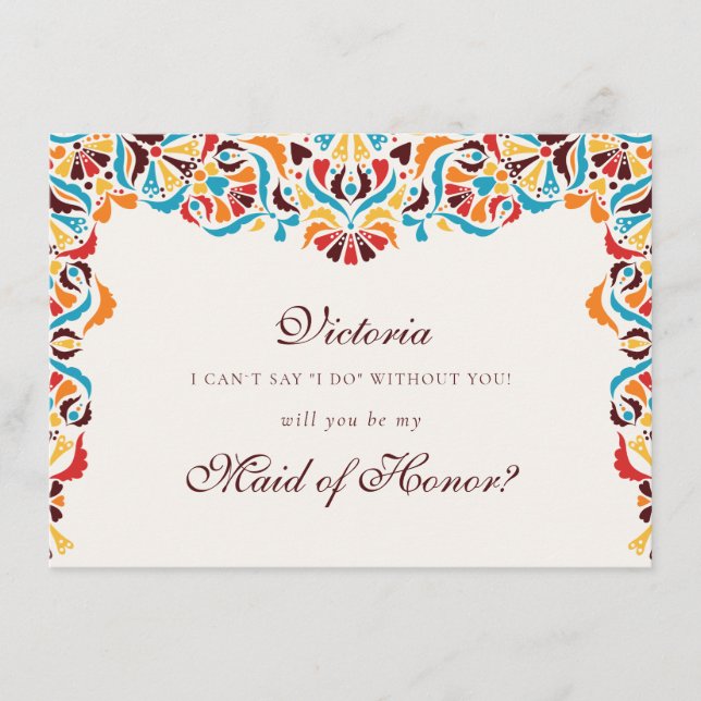 Menu Whimsical Luxury ivoire Floral Style Mariage front (Devant)