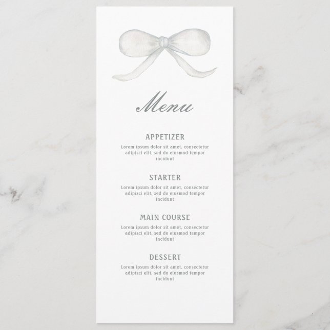 Menu White Bow Classic (Devant)