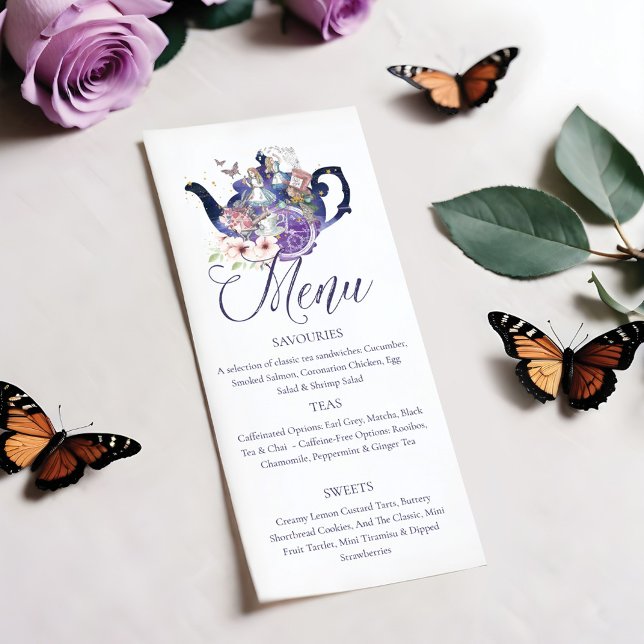Menu Wonderland Fairytale Mariage Afnoon Tea Party (Wonderland Fairytale Wedding Afternoon Tea Party Menu)